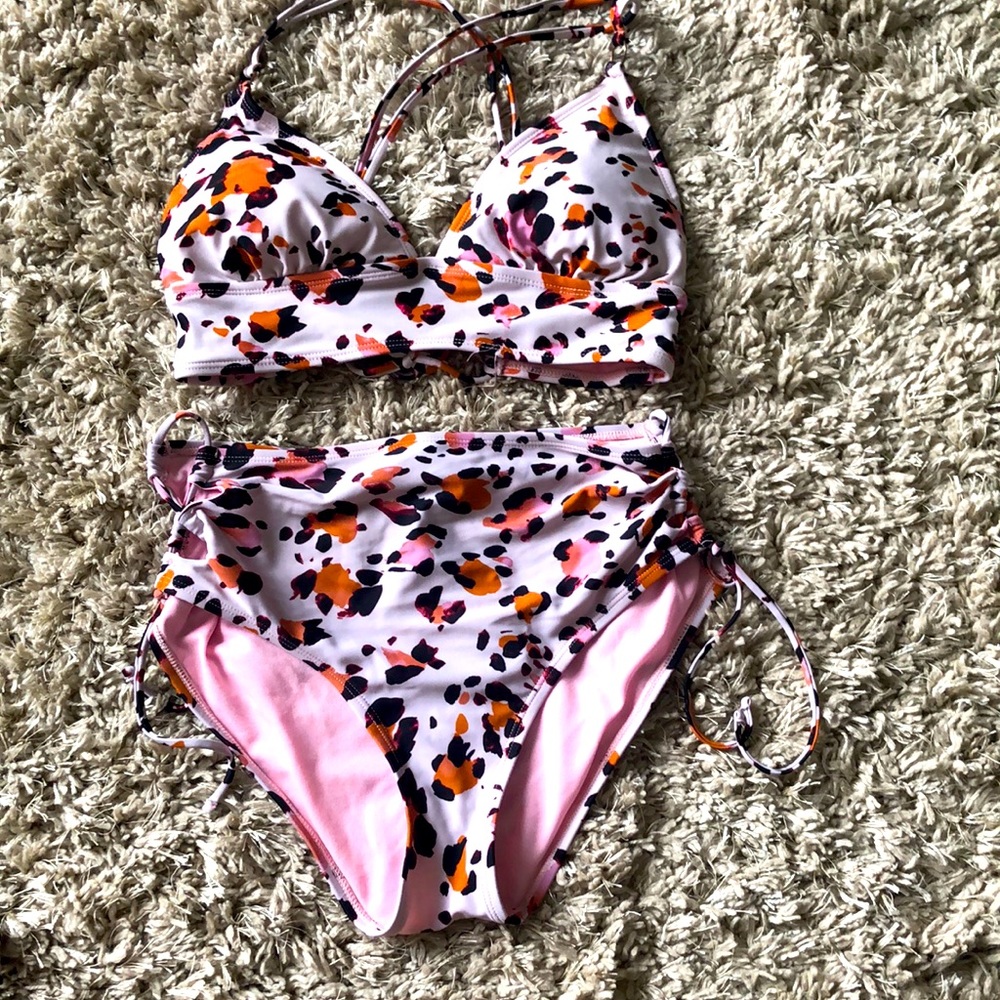 Pink cheetah Bikini set